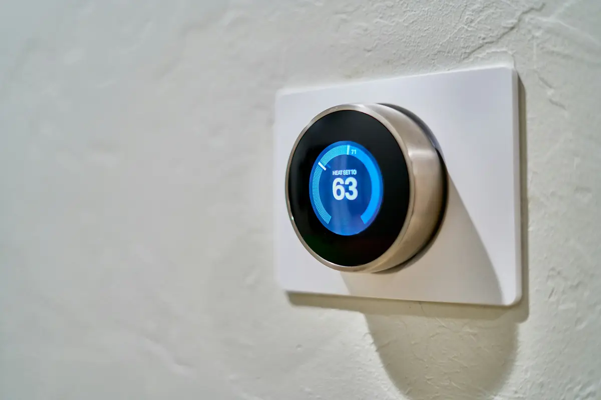 Thermostat on a wall